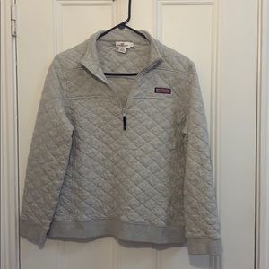 Vineyard Vines Gray, Quilted, 3/4 zip - L